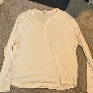 Men's Classic Cream Long Sleeve Henley